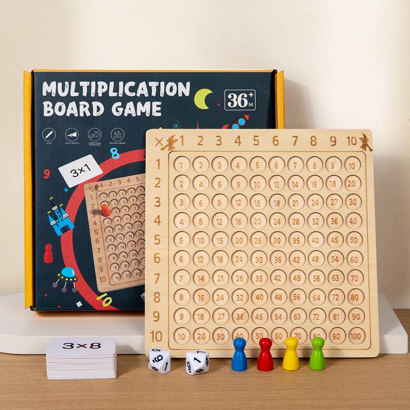

Wooden Math Teaching Aid: Times Table & Mental Calculation Game for Primary School