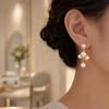 1 Pair Faux Pearls Dangle Earrings for Women, Gold Plated Grape Cluster Drop Earrings, Prom Wedding Bridal Jewelry