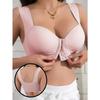 Seamless Front Closure Push Up Bra Wide Strap Non Underwire