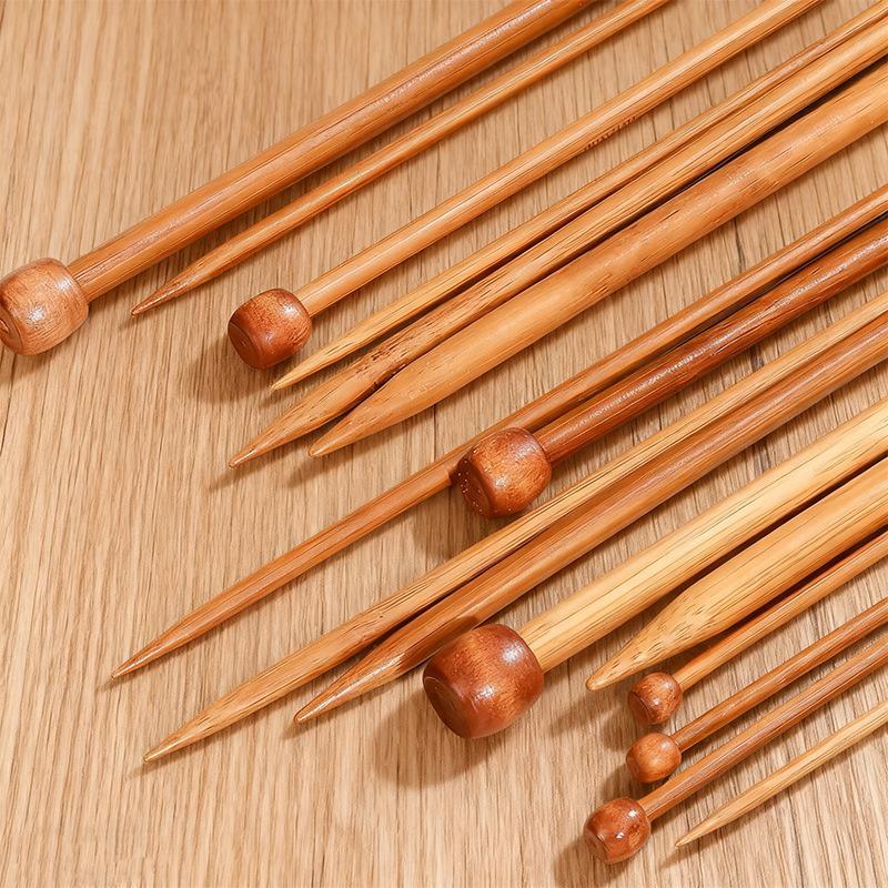 2 Stück Rutschfeste Bambus-Stricknadeln Einzelspitzig Für Handgestrickte Garnprojekte Anfänger Hobbyisten