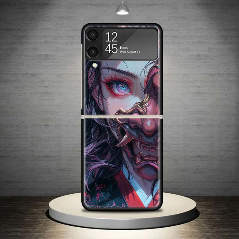 

Японская маска Они Девушка Чехол для телефона Для Samsung Galaxy Z Flip 7 6 5 4 3 5G Ударопрочный чехол Z Flip7 Flip6 ZFlip5 Flip3 Flip4 Люкс Samsung Z Flip 5