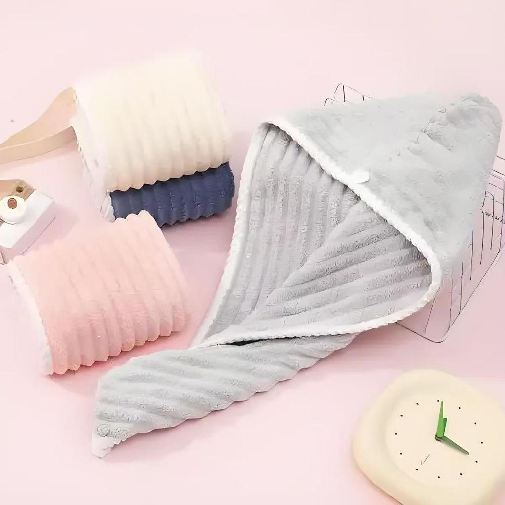 Coral Fleece Quick-Dry Hair Cap: Women's Water-Absorbent, Thickened, and Fast-Drying Towel Head Wrap