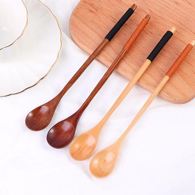 Chinese Style Kitchen Long Handle Teaspoon Tableware Wooden Spoon Spoons Soup Spoon Coffee Spoon