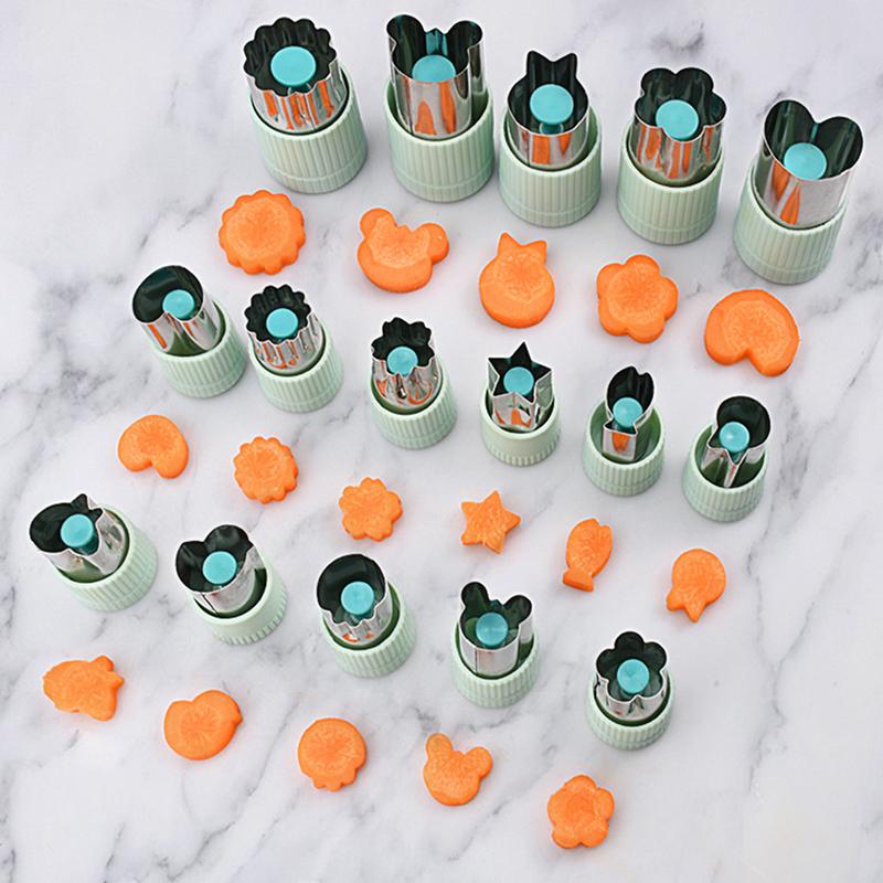 Stainless Steel Fruit Vegetable Press-Type Mini Cookie Shape Cutter Food Mold