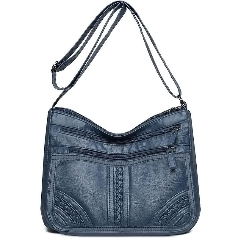 Adjustable Strap Soft Leather Hobo Bag, Multi- Casual Crossbody Shoulder Purse for Women Daily Use