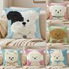 Cute Fashion Dog Cushion Cover Silky Short Plush Sofa Pillow Cover Hidden Zipper Soft Dustproof Case for Home Decor