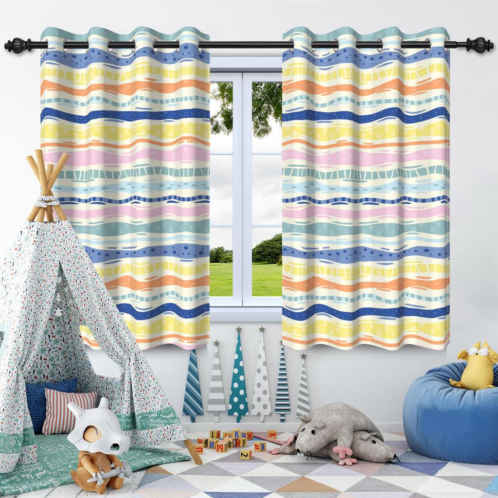 2 st Abstrakta Oljemålning Textur Fönstergardiner Sekretessavdelare Mörkläggningsgardin Lägenhet Sovrum Vardagsrum Mörkläggning