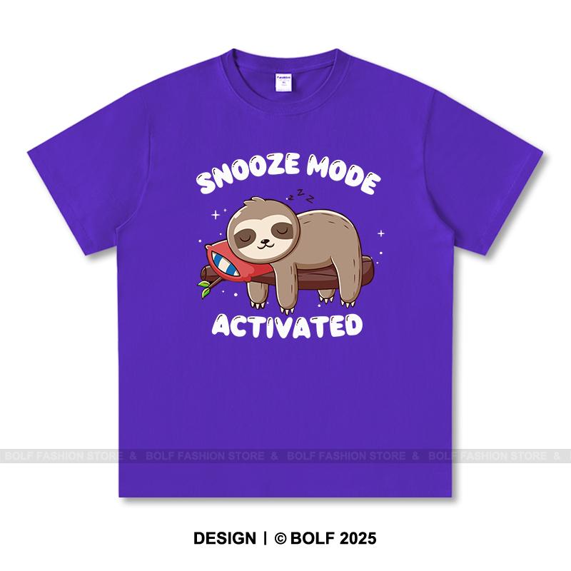 Snooze Mode Activated Printed T-Shirt 100% Cotton Oversized Sleepy Graphic Tees for Men Women Summer Tops Lazycore Streetwear