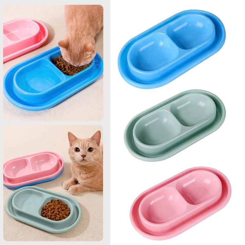 Ants Resistant Double Compartment Cats Feeders Bowl for Pet Food and Water Suitable for Indoor and Outdoor Use