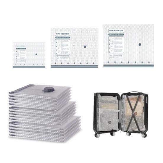 Vacuum Compression Bags with Rechargeable Air Pump Travel Storage Bag Fast Compression Packing Bags for Luggage Suitcase Clothes