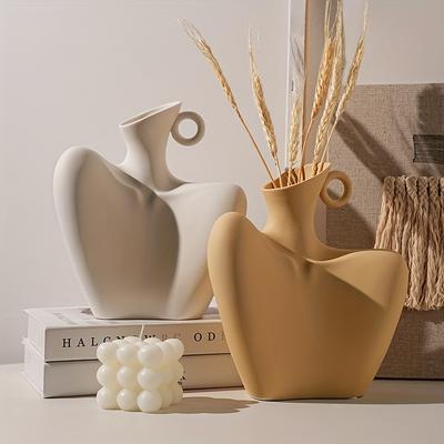 Körper Schlüsselbein Vase, Keramikvase für Minimalistischen Stil, Einzigartige Statuenkunst Büste Vase, Moderne Abstrakte Blumenvase für Heimdekor