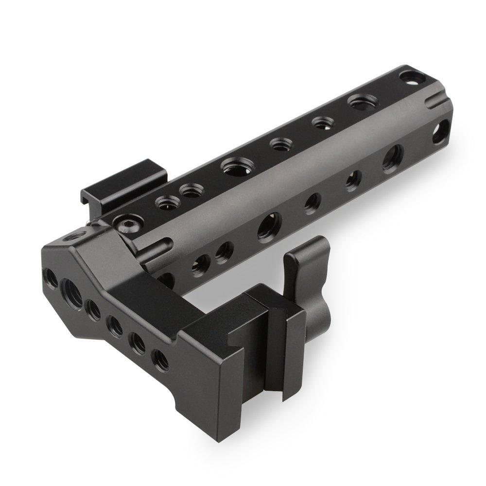 CAMVATE QR Cheese Handle Camera Grip, 100mm NATO Rail with 1/4" and 3/8" Threads and Shoe Mount, Black