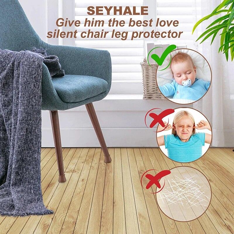Silicone Chair Leg Caps 16/24/32pcs Table Foot Dust Covers Round/Square Furniture Leveling Legs Cups Home Floor Protector