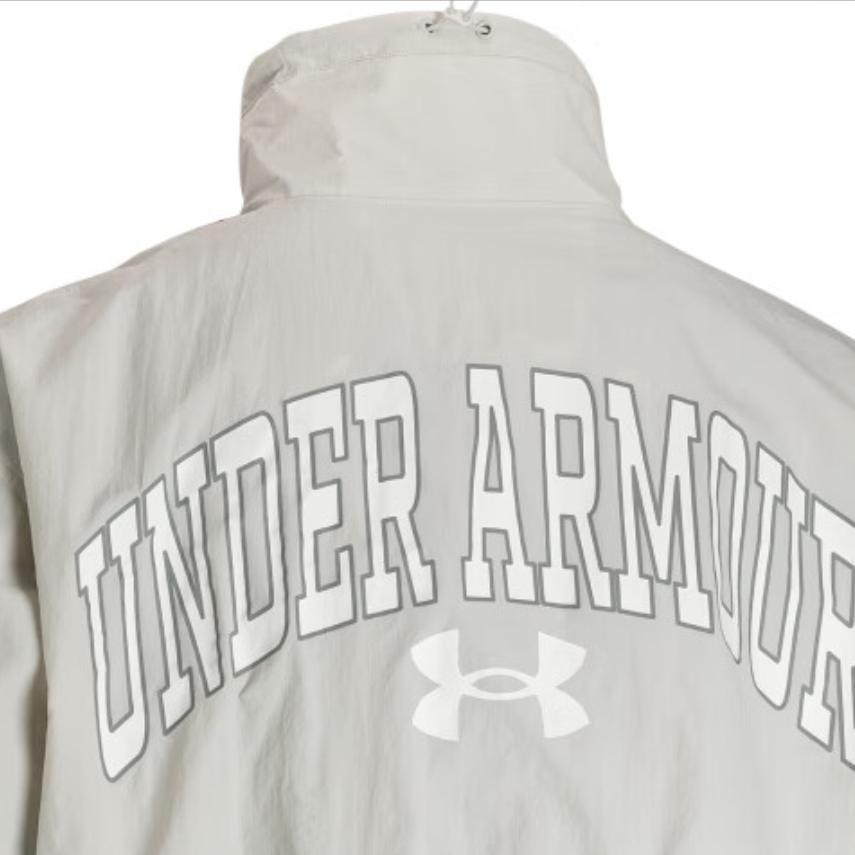 Under Armour Logo Stand Collar Zip Casual Long Sleeve Jacket Men Jacket Gray Brown 1387995-114