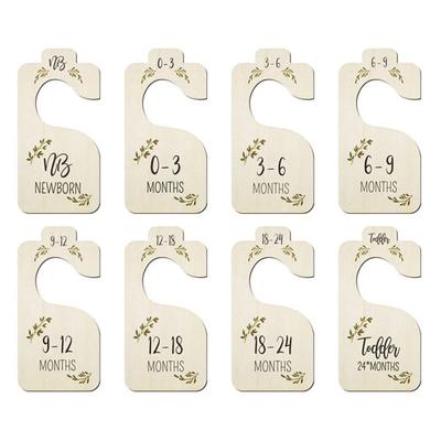 Dividers Extra-Large Smooth Edge Wooden Double-Sided Baby Clothes Size Hanger Organizers