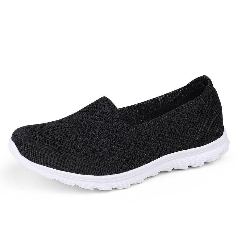 

new fashion Women Knitted Running Shoes New Design Sports Cheap Breathable Casual Shoes 35 чёрный