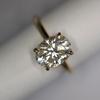 2ct Oval Cubic Zirconia Engagement Ring: Yellow Gold Plated Wedding Proposal Ring: Art Deco Solitaire Bridal jewelry gift for her