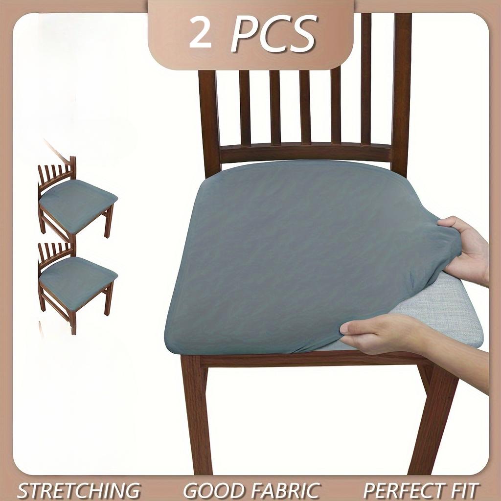 2/4pcs Solid Color Brushed High Elastic Chair Cover, Comfortable Chair Seat Cover, Dust-proof And Dirt-resistant Chair Slipcover