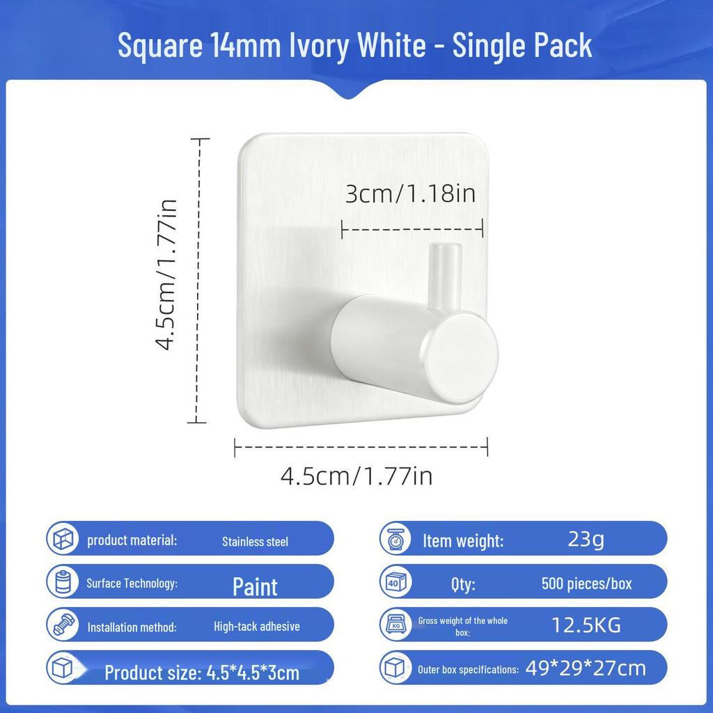 Punch-Free Strong Adhesive 304 Stainless Steel Wall Hook