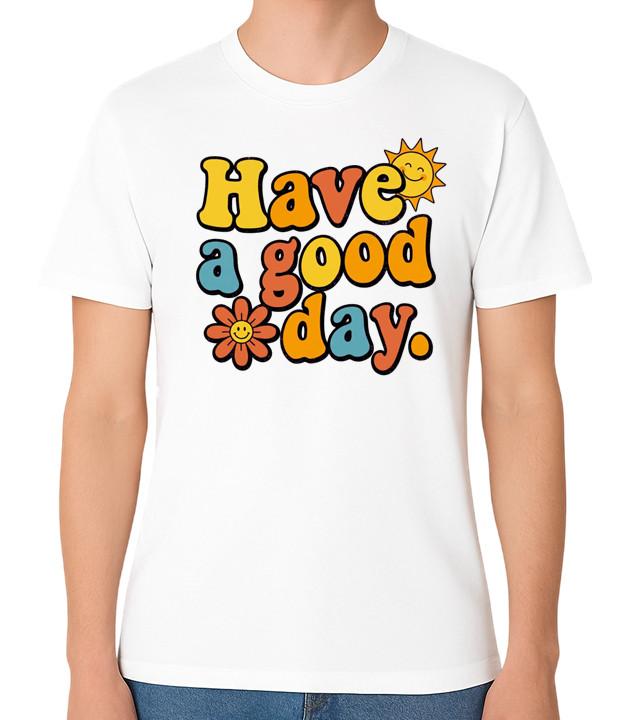 Have a Good Day Retro Smiley Unisex Graphic T-Shirt Summer Positive Vibes Tee S разноцветный
