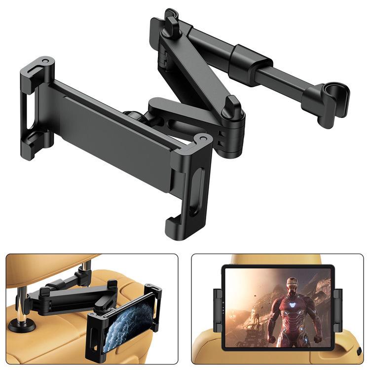 Car Rear Seat Headrest Mount: Multifunctional Tablet & Phone Holder with Back Cushion