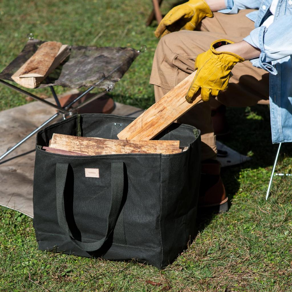 asobito Container Storage Storage Natural Cotton Canvas Use Tote, Large, Olive, Case, Bag, Charcoal/Firewood Bag, Waterproof, 100% Case, Authentic,