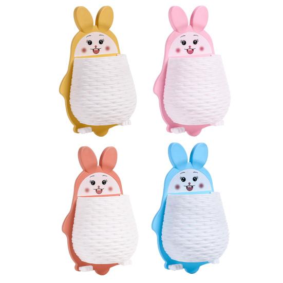 Wall Rabbit Storage Box Wall Mounted Cartoon Rabbit Storage Rack Waterproof Toothbrush Organizer for Kitchen Bathroom Makeup Tools