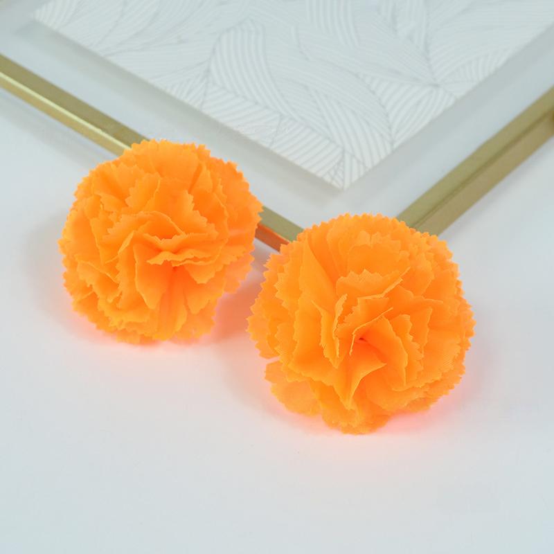 50Pcs Marigold Flower Heads Bulk Indian Silk Artificial Flower for Diwali Diy Wreath Garland Craft Home Room Wedding Party Decor