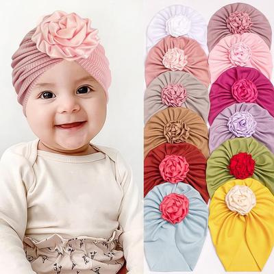 New European and American Infant Girl Flower Hat – Lightweight Threaded Baby Cap