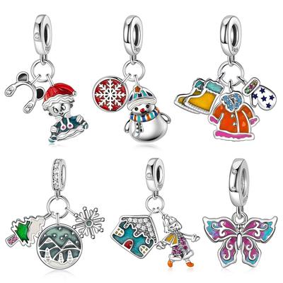 New In Christmas Pendants Charm Beads Fits Bracelets Bangle Necklace Keychain Women Luxury Diy Jewelry Daily Party Festival Gift