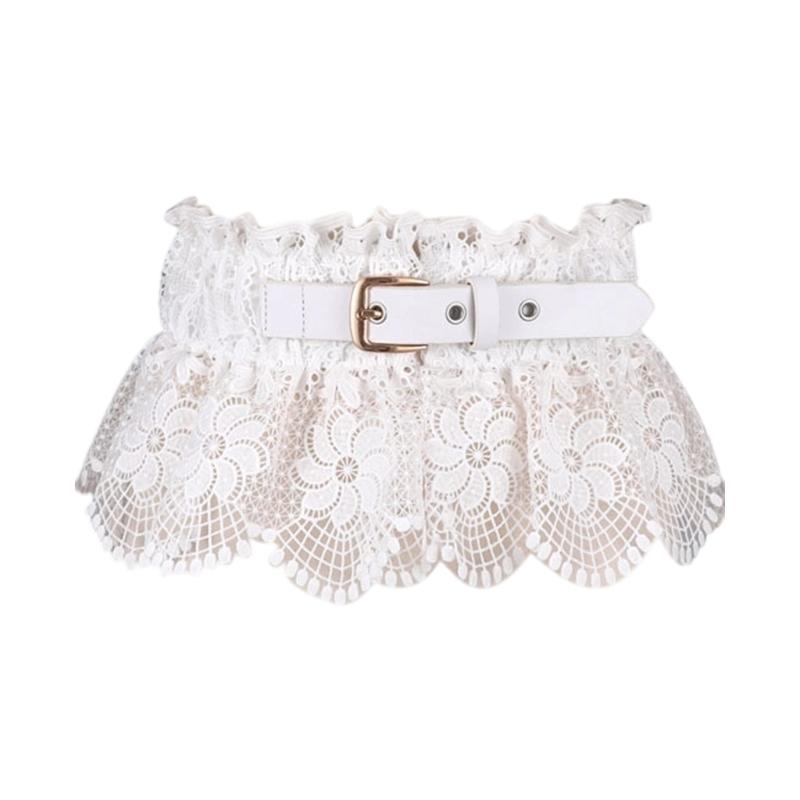 Elegant Lace Flower Corset Dress Waist Belt For Women Elastic Girdle Dress Accessory For Daily Outfit Waist Styling