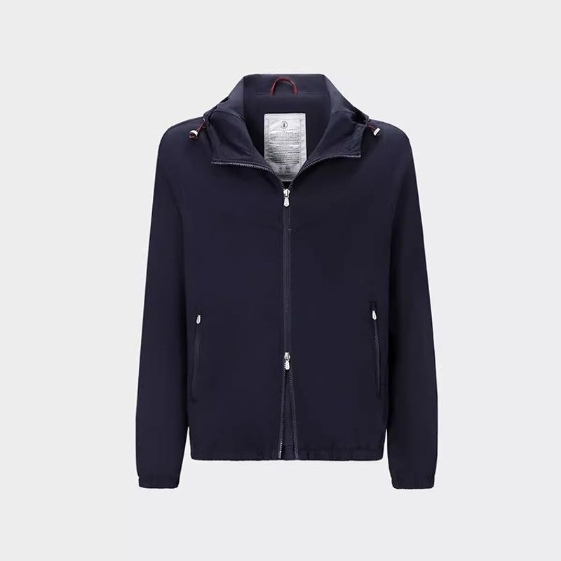 Foreign Trade Export to Domestic Sales Old Money Style Linen Outerwear Men s Summer Hood Cotton and Linen Jacket Men s Casual Top Navy Blue XL