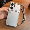 Luxury Big Window Phone Case with Lanyard for OPPO Reno13 F 4G/5G Premium Textured Casing