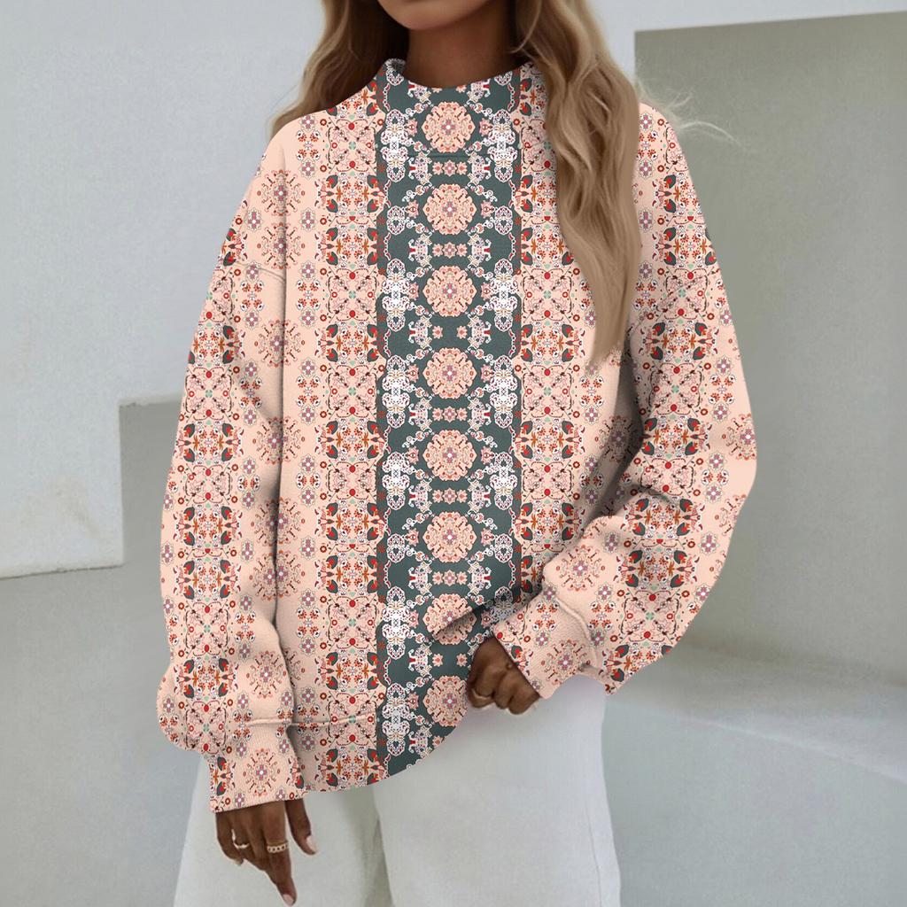 Mock Neck Sweatshirt Women Fall Comfort Oversized Sweatshirt Dressy Pullover Sweatshirts No Hood Cozy Turtleneck Tops