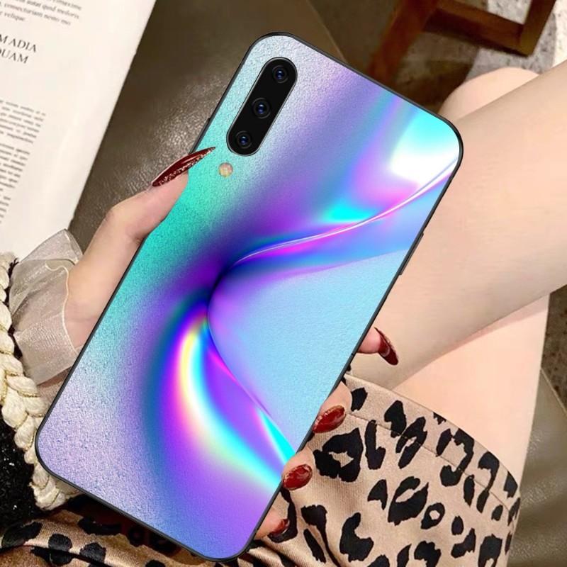 Holographic Colorful Pattern Phone Case For Samsung A91 A81 A73 A72 A71 A30S A20 A12 A13 A52 A53 4G 5G Soft Black Phone Cover