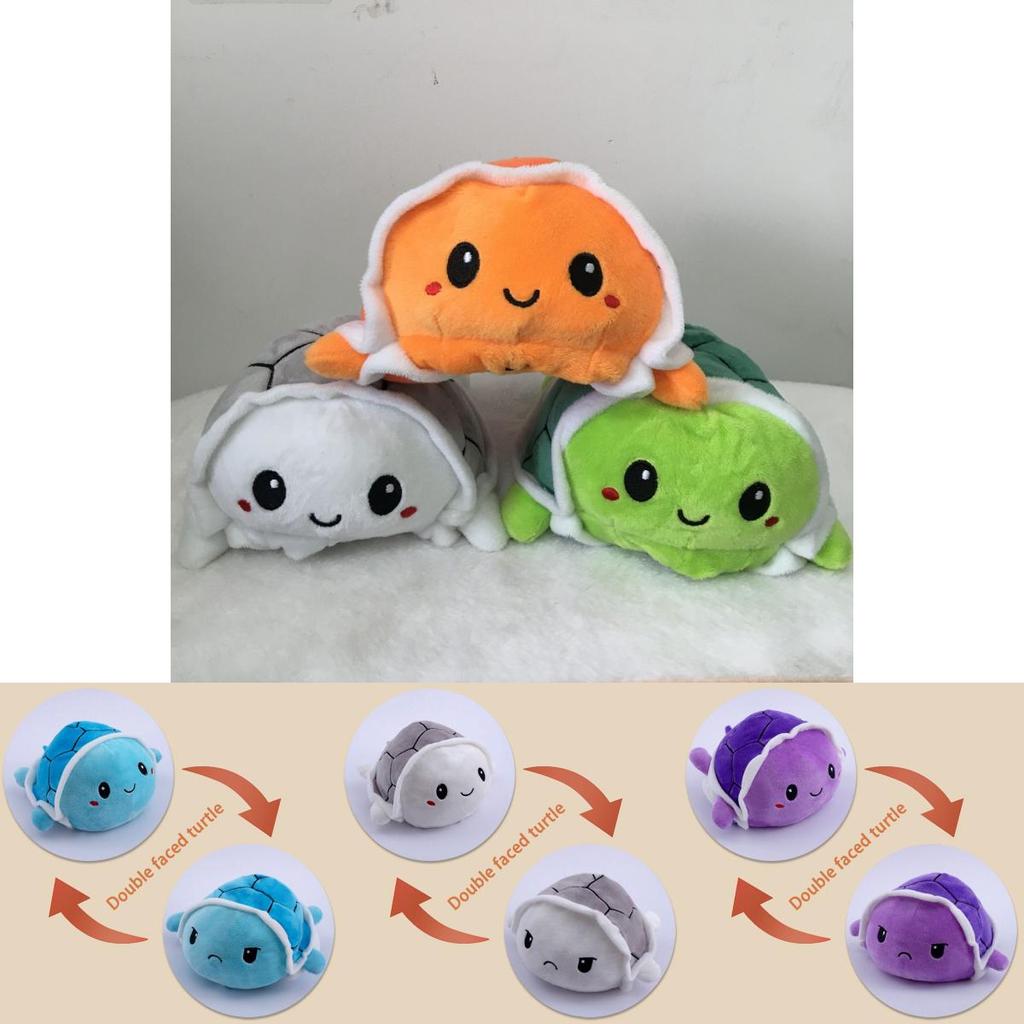 Adorable Flip Turtle Plush Toy With Reversible Double-sided Design For Kids