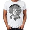 Fashion Men's T-Shirt Jimmy Hendrix Lyrics Silhouette Funny T-Shirt Men's Short Sleeve Shirt Black