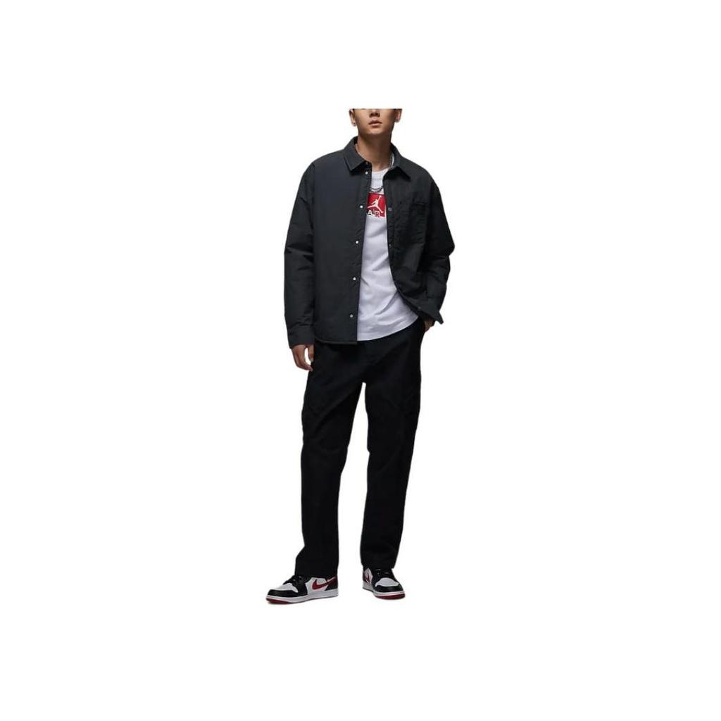 Jordan Air Men's Water-Repellent Button-Up Shirt Black FV7433-045