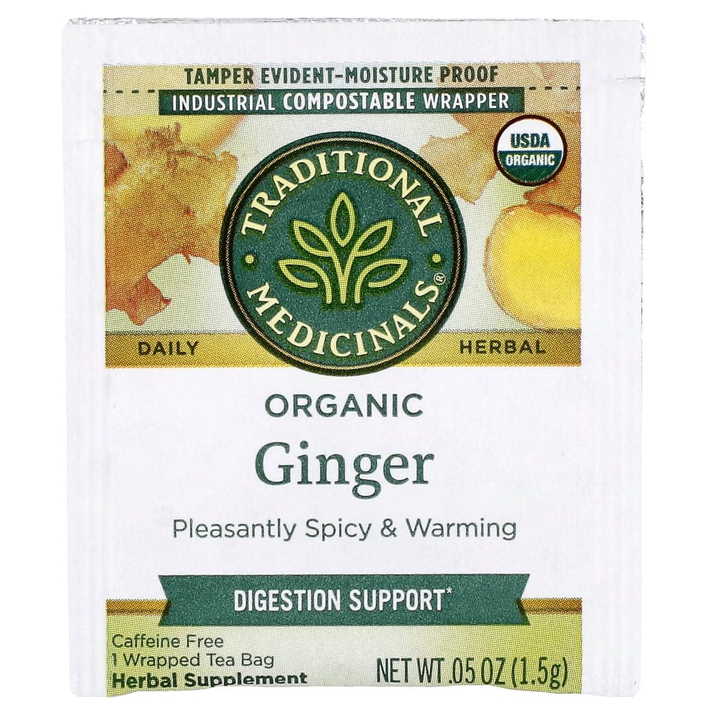 iHerb Traditional Medicinals Ginger Caffeine-Free Herbal Tea Bags, 16 Count