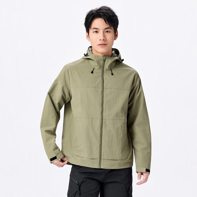 Luomeng Unisex Hooded Windproof Water-Repellent Windbreaker
