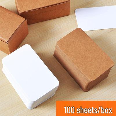Sonderangebot: Weißer Kraftpapier-Karton - Vielseitig verwendbare Blankokarten für Geschäft, Notizen & mehr (100er-Packung)