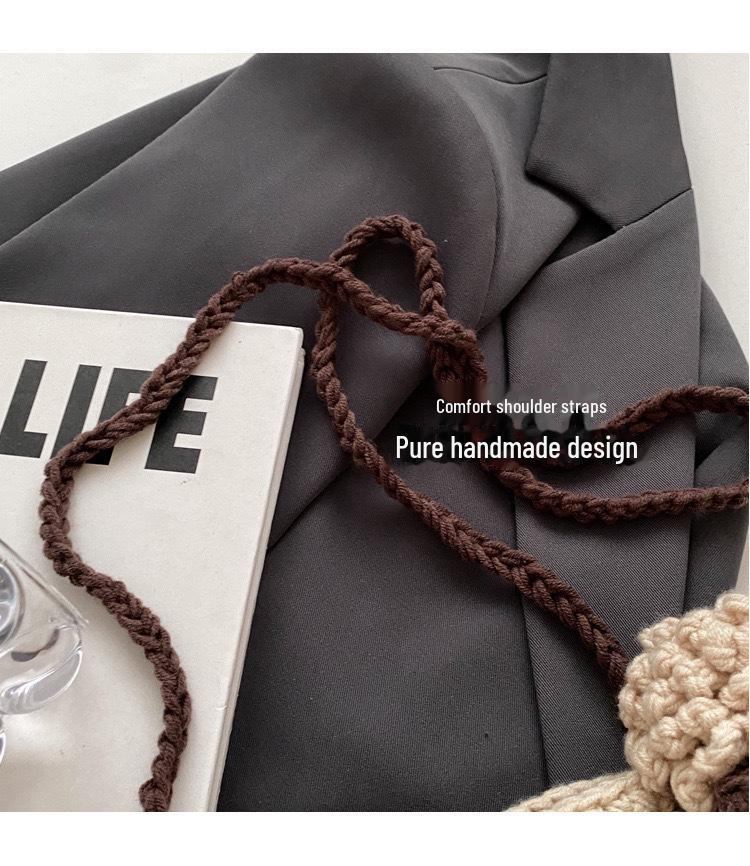 Handgestrickte Woll-Cartoon-Lamm-Tasche: Modische Eltern-Kind-Umhängetasche