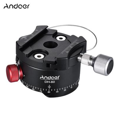 DH-60 Panoramic Ball Head Indexing Rotator HDR Tripod Head CNC Aluminum Alloy Max
