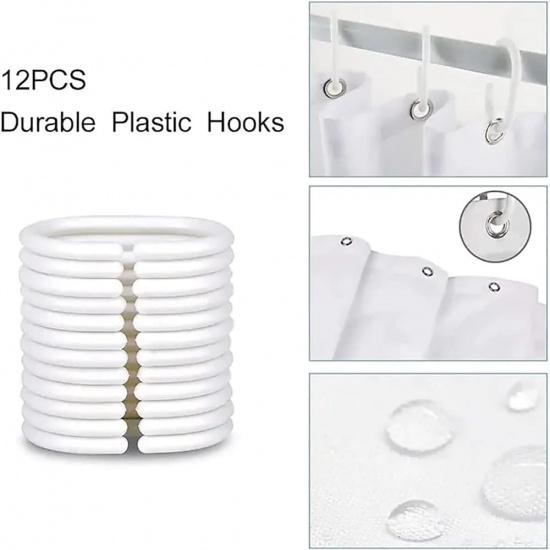 Bathroom Underwater World 3D Shower Curtain, Deluxe Standard Bathtub Shower Curtain, Waterproof Washable Fabric Shower Curtain, with 12 White Hooks,