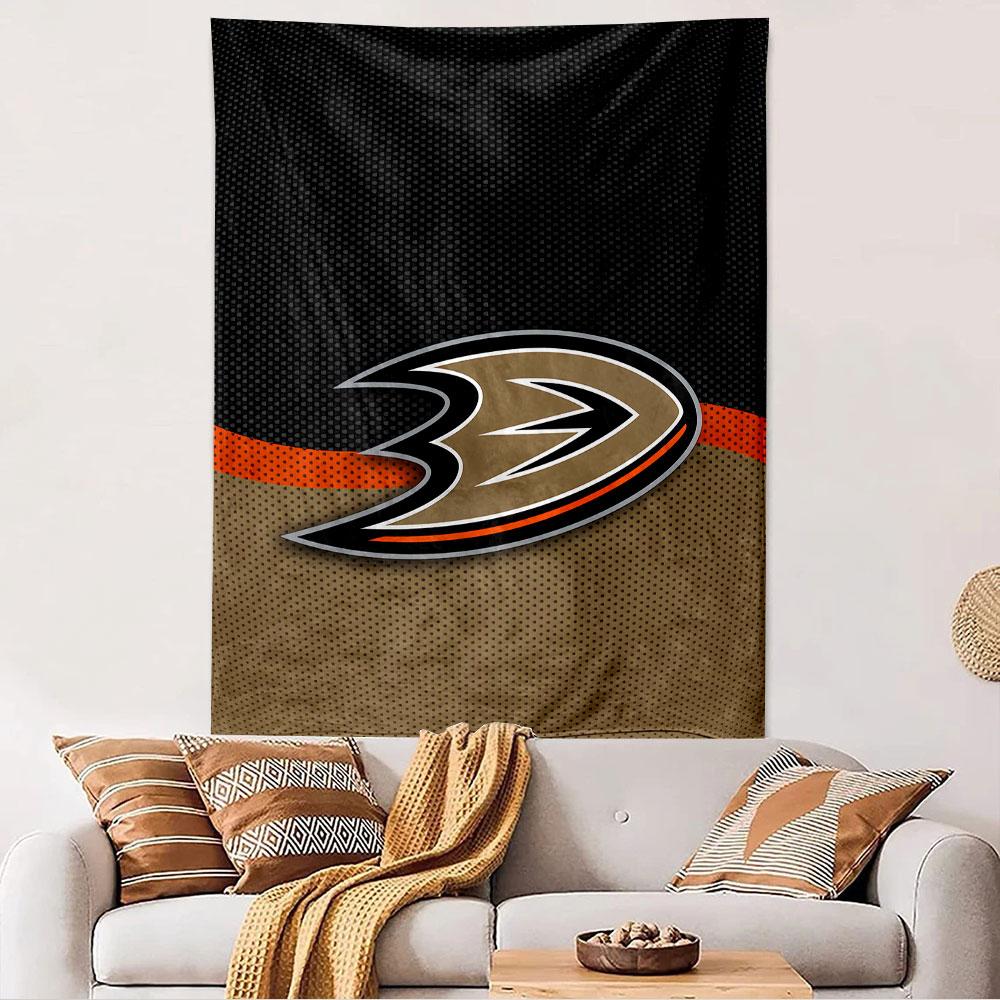 Anaheim Ducks Tapestry Wall Hanging, NHL Hockey Team Logo Poster, Sports Wall Decor for Bedroom Living Room Dorm