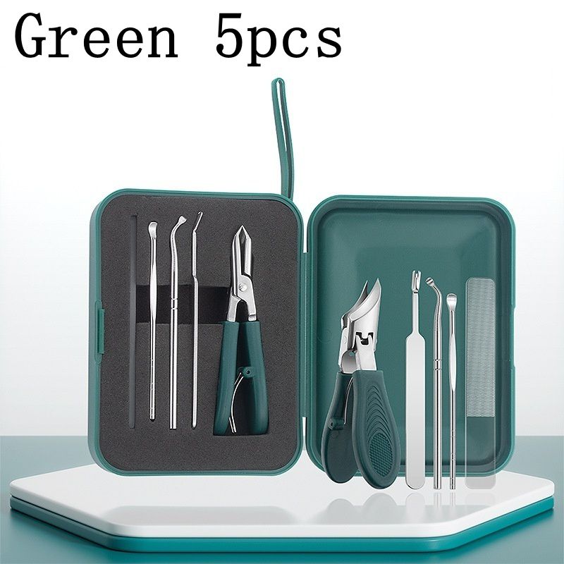 

5Pcs Anti-Splash 25° Slant Edge Nail Clipper Set Professional High-end Eagle Beak Oblique Nail Trimmers Ingrown Toenail Tools