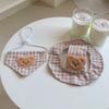 Plaid Bear Print Pet Hat And Triangular Bib Set For Cats And Dogs