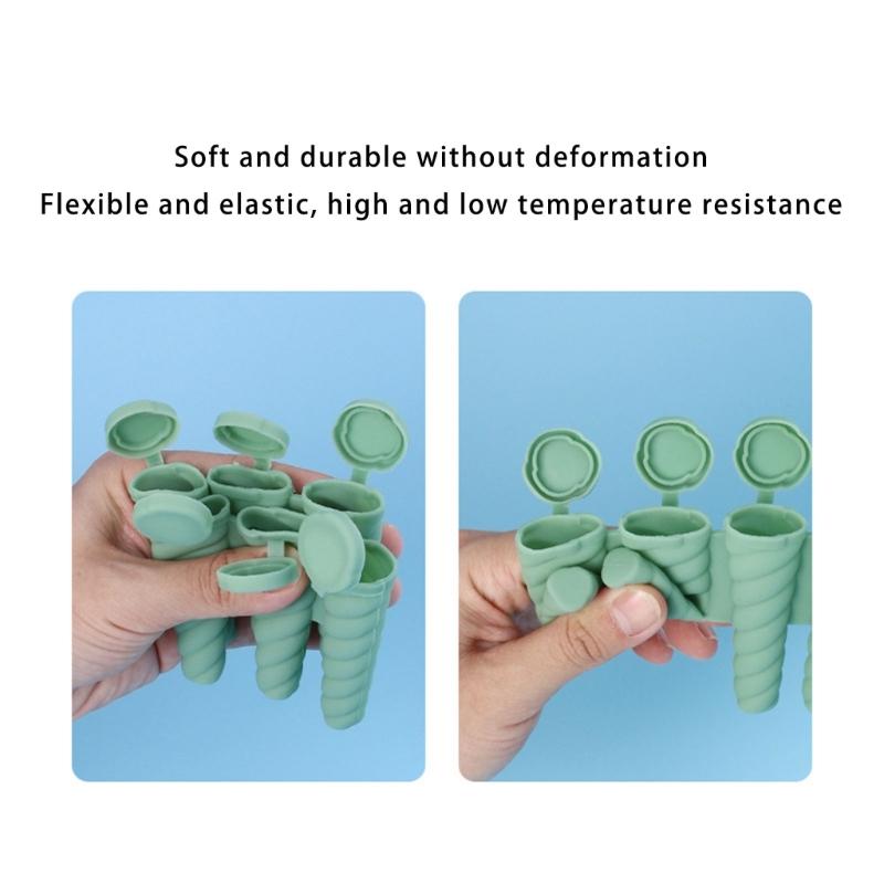 Safe Silicone Ice Lolly Maker for Parent Child Activity Creative 6 Cavity and Single Popsicles Tray Ice Cream Molds
