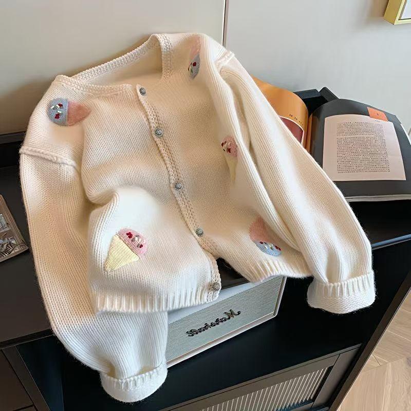 

Омолаживающий трикотажный кардиган с V-образным вырезом, женский осенне-зимний, новый, высококачественный, свободный, мягкий, восковой, с длинным рукавом, куртка-топ 2XL белый