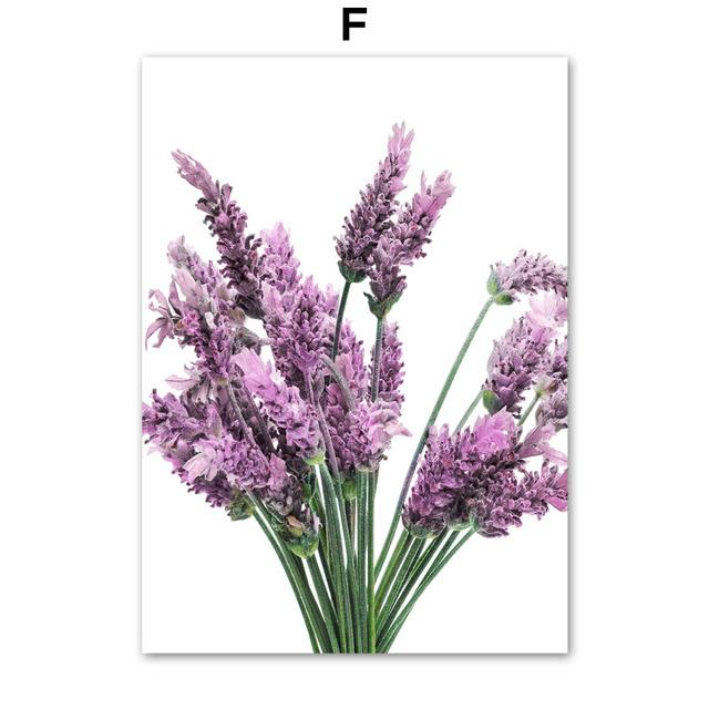 

Лавандовая картина, скандинавский минималистичный холст, картина, цветочные настенные художественные принты, фиолетовые художественные постеры и принты для гостиной, без рамки 21*30cm